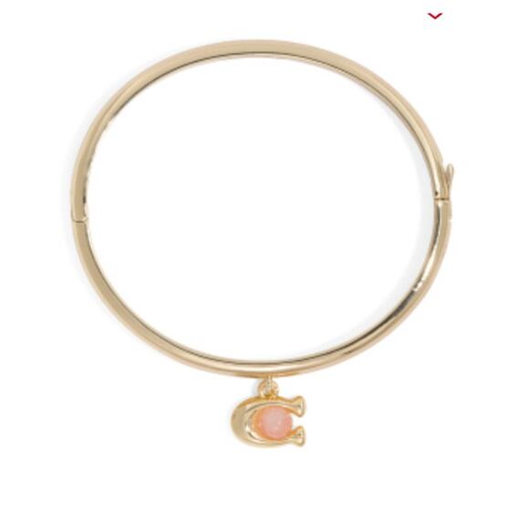 Mother’s Day Special! NWT Coach charm gold hinge bangle bracelet size S - Picture 2 of 4